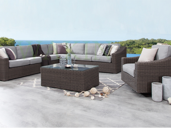 Outdoor Furniture 3.0mm Round Rattan Sofa